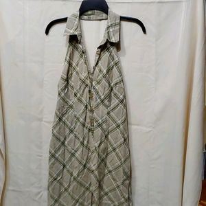 Button Front Halter Dress